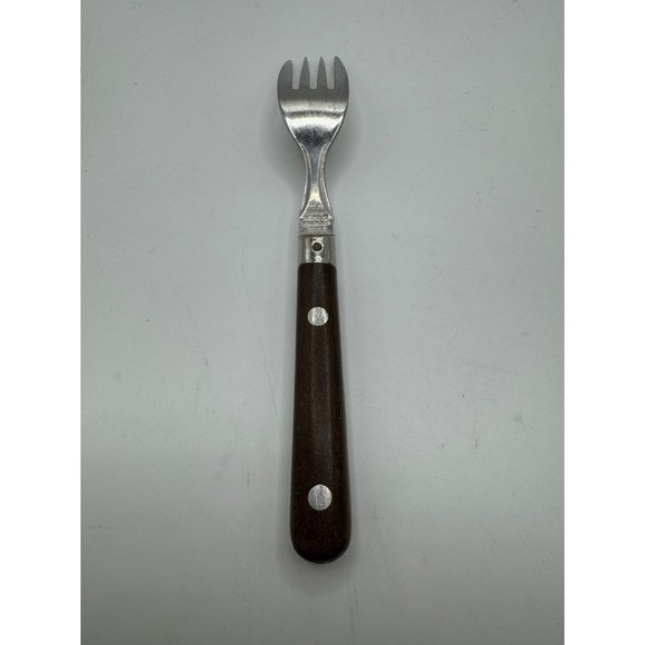 Vintage WF Mardi Gras Stainless Steel Fork With Dark Wood Handle - Picture 7 of 7